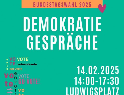 GWÖ Darmstadt bei der Bündnis-Aktion „Demokratiegespräche“ am 14.02.2025