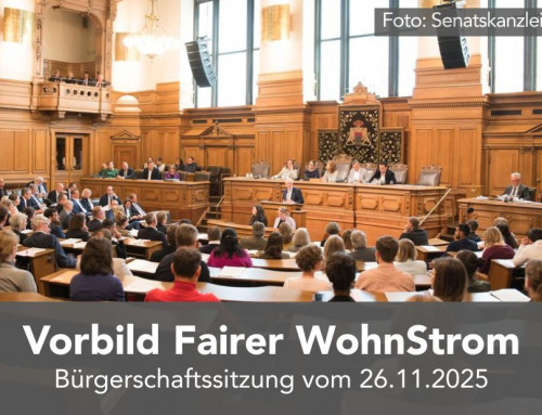 Hamburger Modell „Fairer WohnStrom“ – hat „Vorbildcharakter“