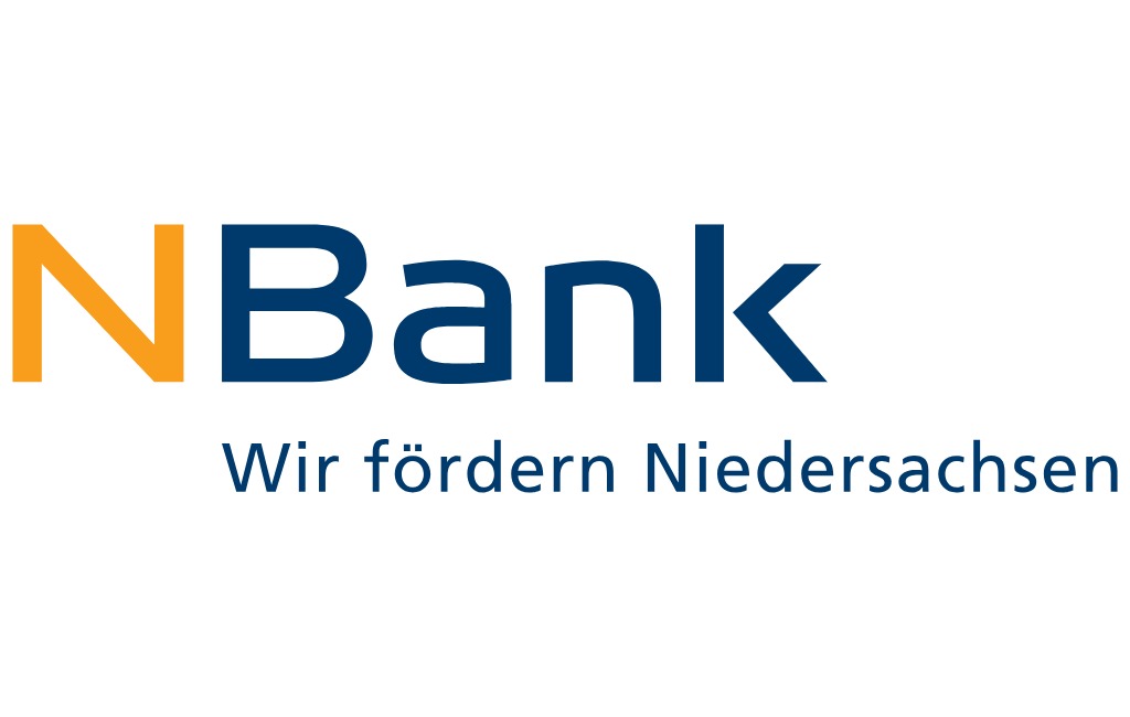 Logo der NBank mit dem Claim "Wir fördern Niedersachsen"